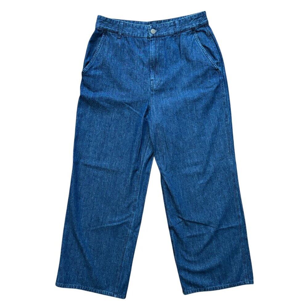 JENNI KAYNE Wide Leg Denim Pants in Vintage Blue SZ 8